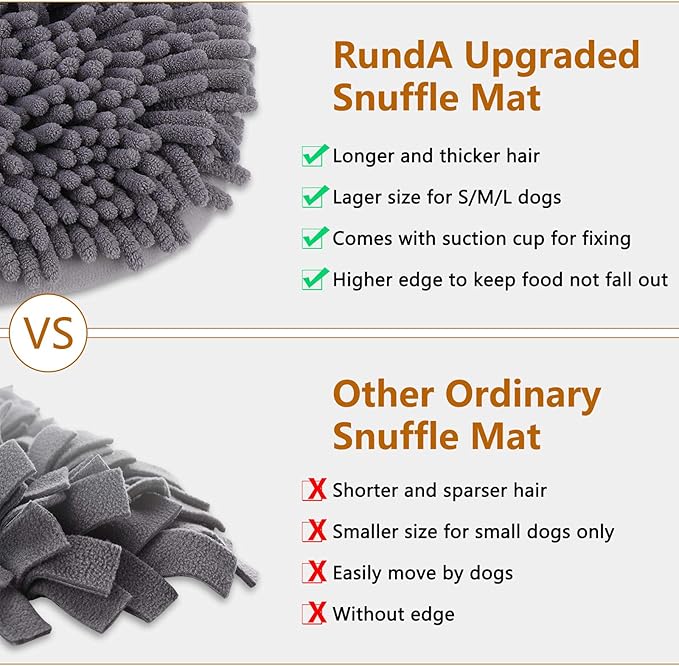 Rundik Snuffle Mat for Dogs, 20'' x 28'' Dog Sniffing Interactive Feeding Game Boredom, Puzzle Toys Encourages Natural Foraging Skills and Stress Relief Small/Medium/Large Dogs(20'' x 28'')
