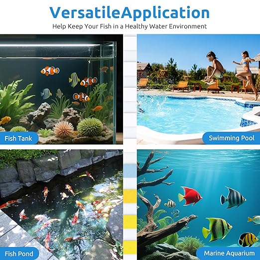 SEAOURA 9-in-1 Aquarium Test Kit for Fish Tanks - 135 Strips Water Testing Strips for Aquariums & Ponds Accurate Testing Iron，Copper，Nitrate，Nitrite，Chlorine，Hardness，Alkalinity，Carbonate，pH