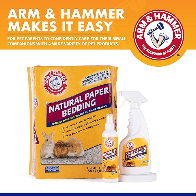 Arm & Hammer Super Absorbent Cage Liners for Guinea Pigs, Hamsters, Rabbits & Small Animals, Odor Control Cage Tray Liners for Wire or Mesh Grate Cages, Trim to Fit, 7 Count - 48 Pack