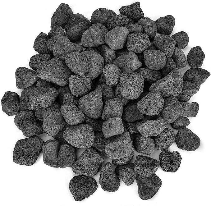 Stanbroil 10 Pounds Black Lava Rock Granules (1 1/5" - 2"), Decorative Rock | for Fire Bowls, Fire Pits, Gas Log Sets, Landscaping, Indoor or Outdoor Fireplaces