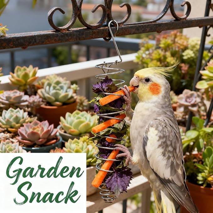 1 Pack Millet Spray Holder for Parrots, Parakeet Snack Stick Feeder, Natural Millet & Crunch Bar Station for Birds, Includes Cuttlebone and Calcium Block for Active Beak Chewing and Play Exercise