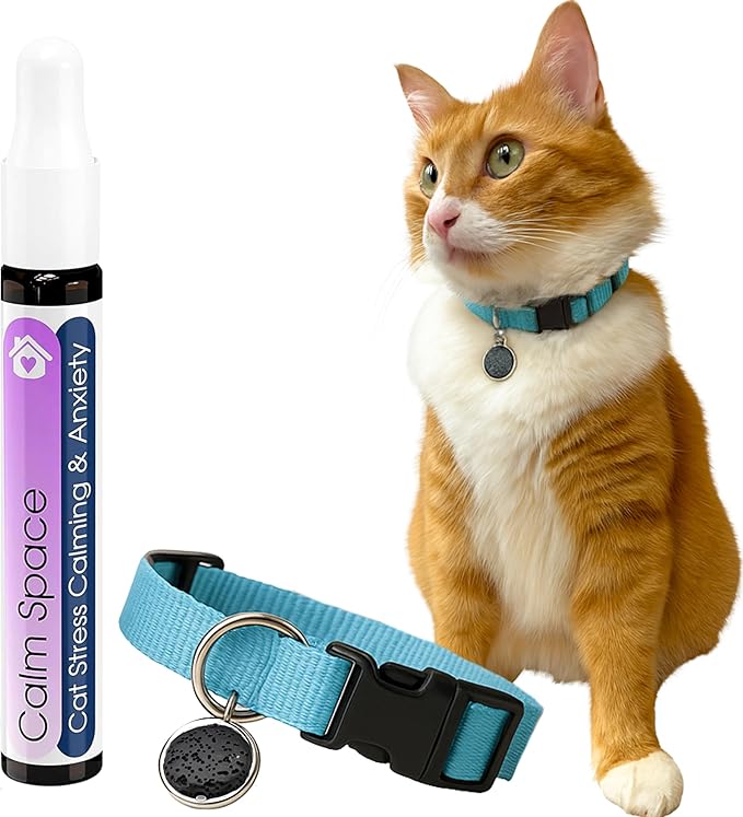 Natural Collar Anti Anxiety for Cats, Calming Collar for Indoor Cats, Stress and Anxiety Relief, Breakaway, Vet-Approved with Essential Oils (Lavender)
