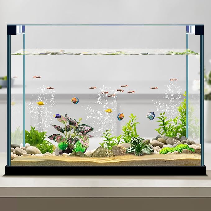Moonorange Reptile Artificial Plants, Terrarium Plants Decorations Supplies, Aquarium Fish Tank Plant, Amphibian Habitat Hideout Tank Accessories (M Set-2pcs/A)