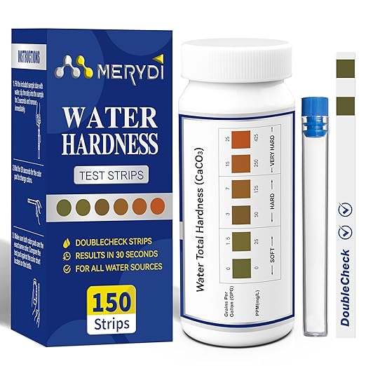 Water Hardness Test Kit,150 Strips-Double Color Pads with Sample Tube | Hard Water Test Kit for Home,Drinking Water Tap Water Well Pool Spa Water Softener Quick Accurate Water Quality Testing Kit