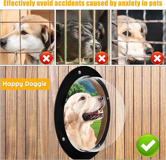 FMOACEN 2PCS Dog Fence Window Clear View Dome Pet Peek Window 12.4" Clear Pet Dome Playground Doggie Fence Window