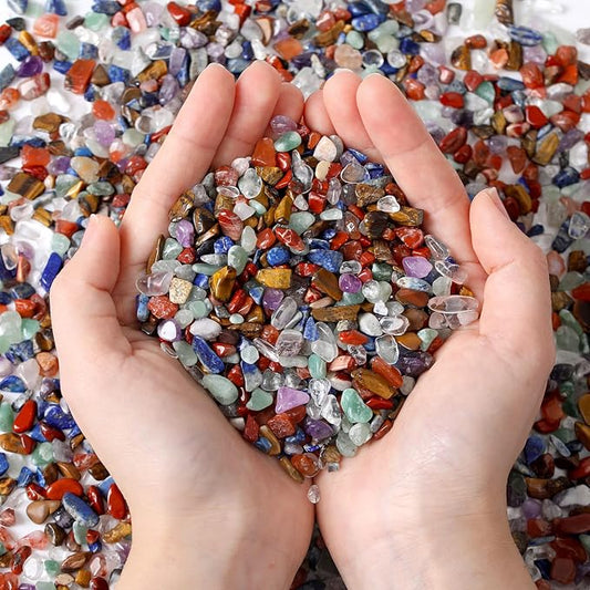 Natural 7 Chakra Crystal Quartz Rocks Chips Vase Filler Rocks for Succulent Plant Small Fish Tank Aquarium Gravel Decorative Pebbles Stones(200 gram)