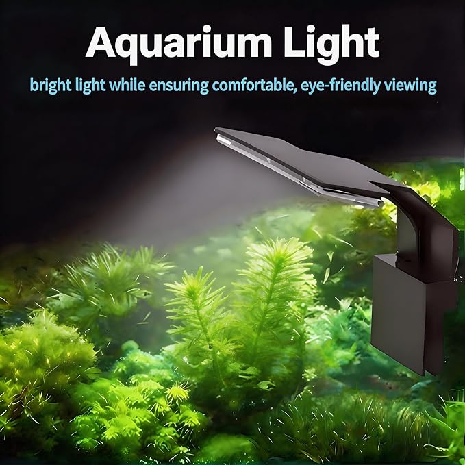 Mini Clip On Fish Tank Light 7W Small Aquarium Light for 1 to 5 Gallon Nano Tanks USB Moving Lamp with White Red Blue Green LED (Adapter NOT Included)