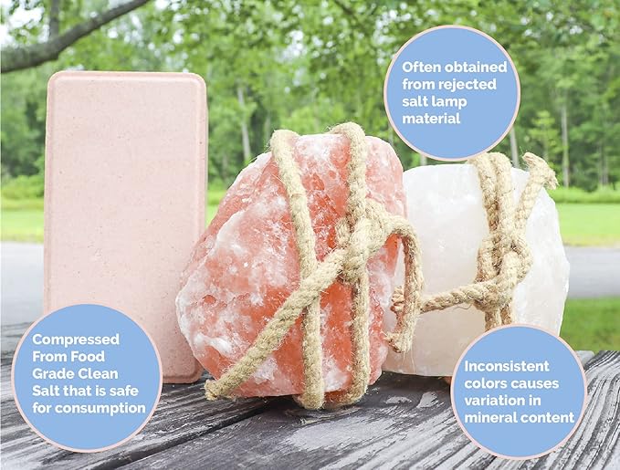 Salt Block for Deer & Horses – Compressed Mineral Salt Lick for Livestock, Cattle & Goats – Himalayan Secrets Pink Rock Salt Block (4.4LB/2KG, Block)