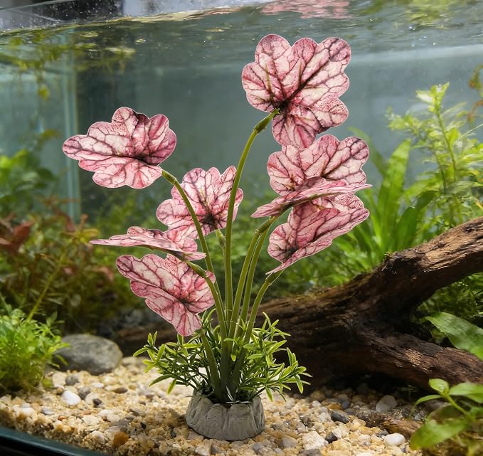 M2cbridge Fish Tank Plastic Soft Grass Artificial Betta Water Plants Purple | zero maintenance, soft without scratching, healthy underwater home