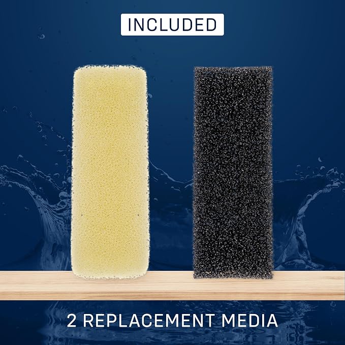 Mighty Aquarium Filter HOB Replacement Media - Replacement for Fish Tank Filters, Hang-on-Back Small Aquarium Filter, Replacement Filter Cartridge - XS MG02 Replacement Sponge, 2-Pack