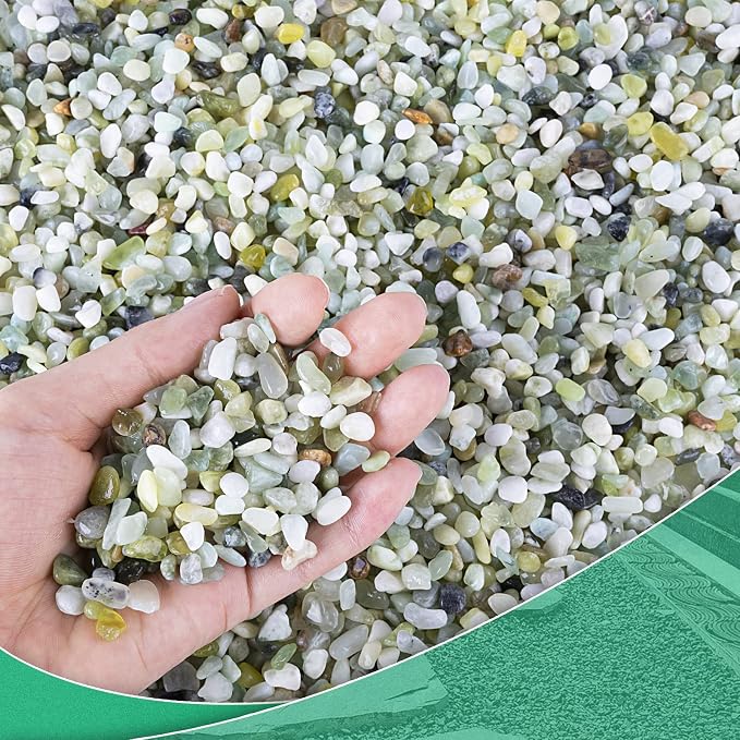 Succulent Rocks for Plants Tiny Pebbles for Planters 11.8LB Pea Gravel Bulk Course Sand Soil Small Decorative Stones for Indoor Bonsai Pots Cactus Top Dress Aquarium Garden Landscape, Green
