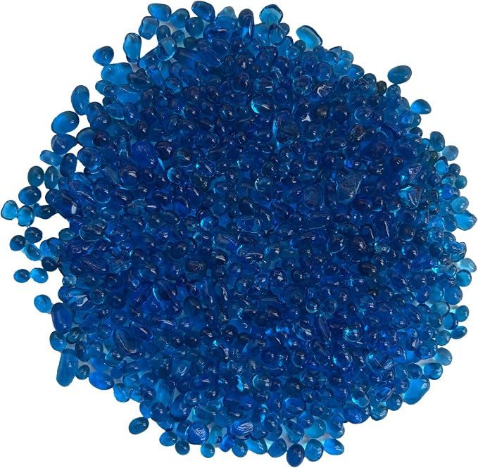 OEEKOI Sea Glass Stones, 1LB Clear Glass Pebbles Marble Aquarium Fish Tank Rocks Gravel for Turtle Tank, Vase Fillers, DIY Crafts, and Home Decor-Colorful