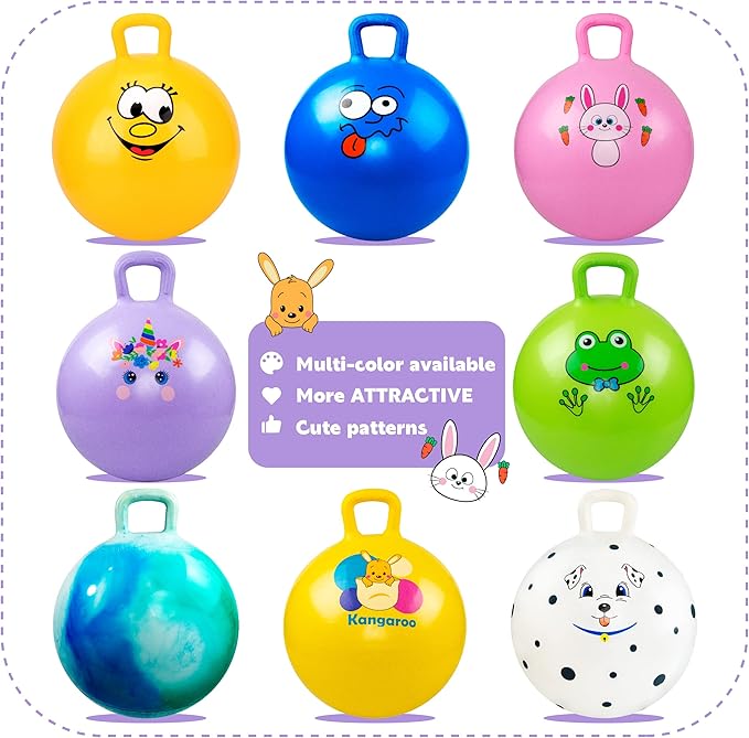 Hopper Ball, Unicorn Hopping Toys for Kids, 18 Inch Bouncy Ball with Handle, Purple Inflatable Bouncing Hoppity Hop Toys for Boys and Girls Gifts