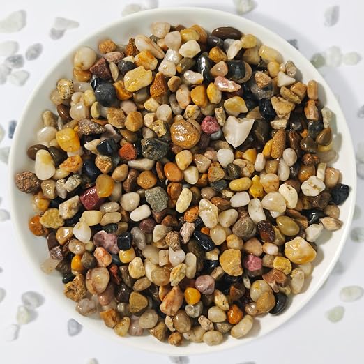 Pebbles for Indoor Plants,River Rocks for Succulent Plants,Aquarium Gravel | 3Lb Decorative Stones Bonsai Garden Pebbles,Succulent Rocks,Small Aquarium Rocks for Landscaping ,Plants,Vase Fillers