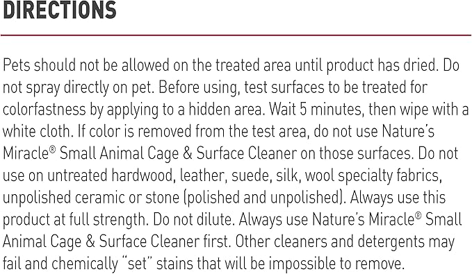 Nature’s Miracle Small Animal Cage and Surface Cleaner, Bio-Enzymatic Cleaning Formula, Destroy Tough Stains and Odors, 24 Ounces