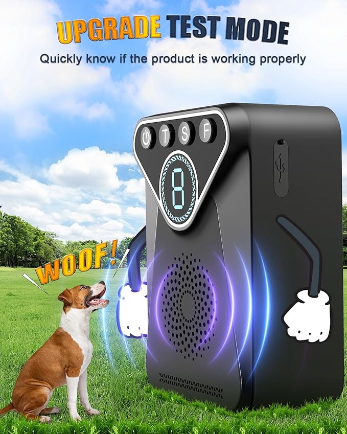 Anti Barking Device for Dogs - 9 Modes 33 FT Range Ultrasonic Anti Barking Deterrent, Rechargeable Bark Control Device, Dog Barking Deterrent Devices Barking Silencer for Indoor&Outdoor