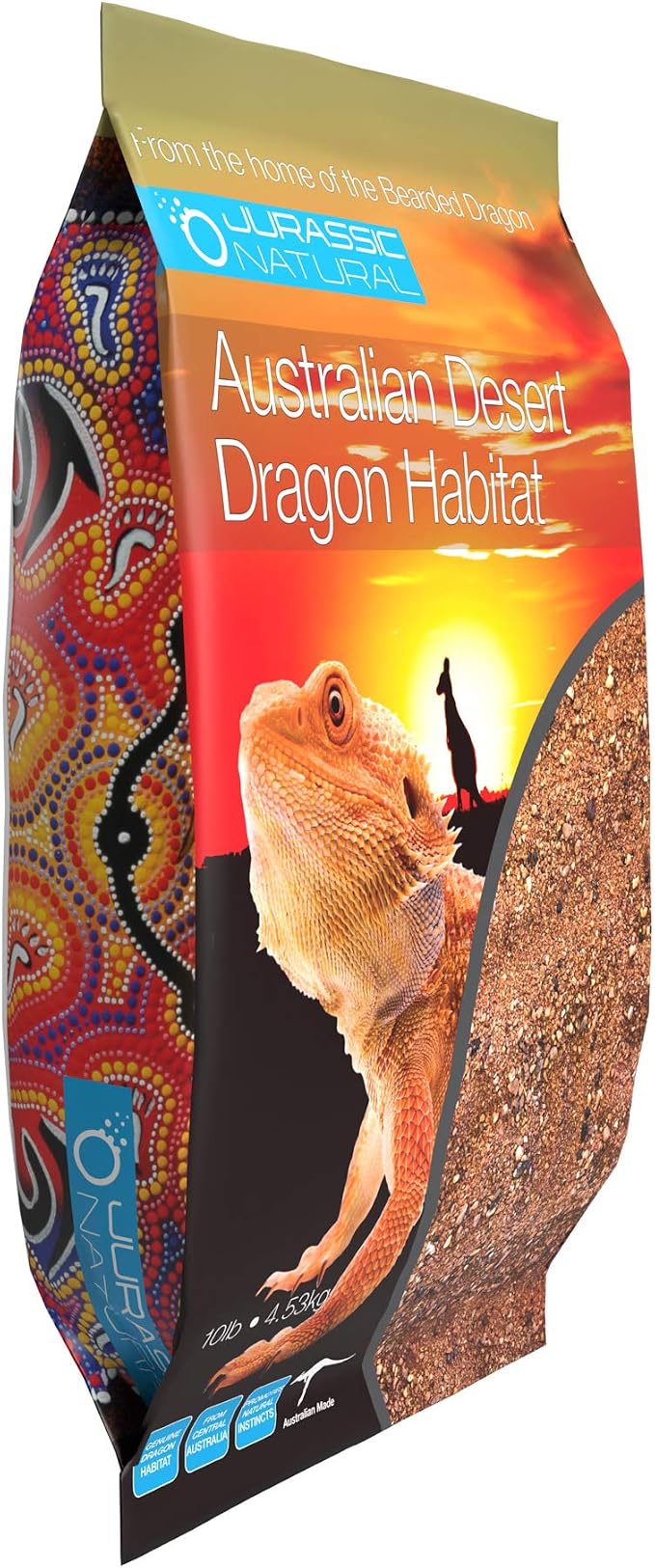 Jurassic Natural Australian Desert Dragon Habitat Substrate, Red, 10lb | For Bearded Dragons and Other Lizards