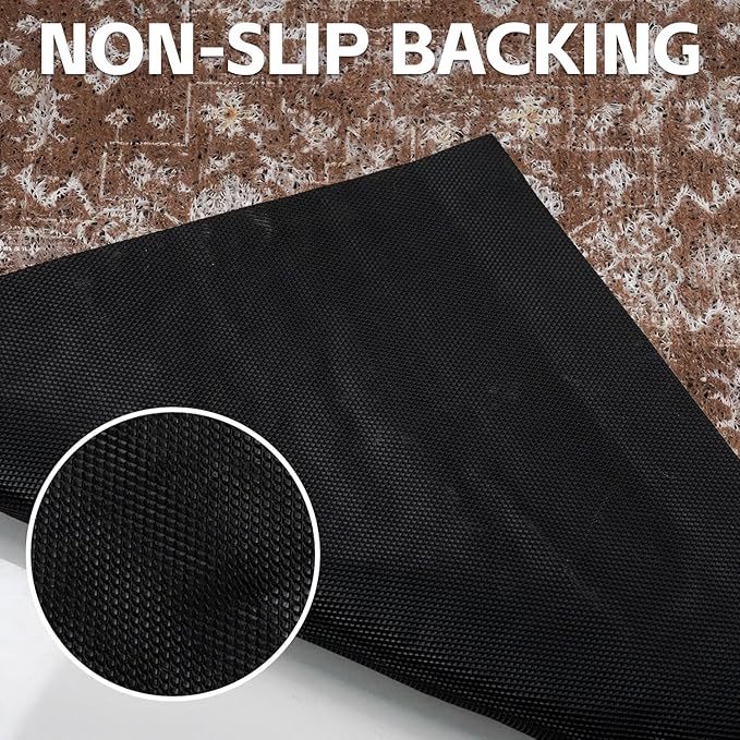 Cat Litter Mat Litter Trapping Mat, 33"x22" Waterproof Urine Proof Litter Box Mat Catcher Mat Non-Slip Washable for Kitty Kitten, Brown