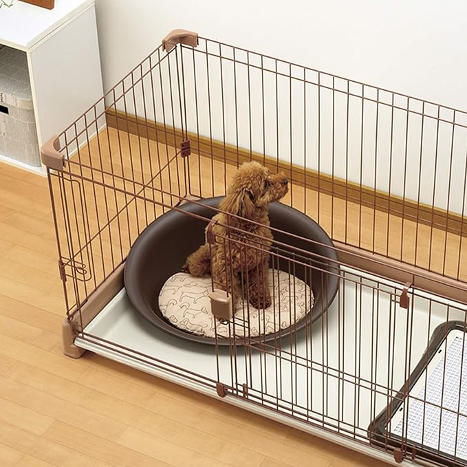 Richell: Oval Pet Bed - Medium Brown - Dogs & Cats, Flexible Waterproof Plastic Frame, Washable Polyester Cushion Size 21.7x16.1x2.2