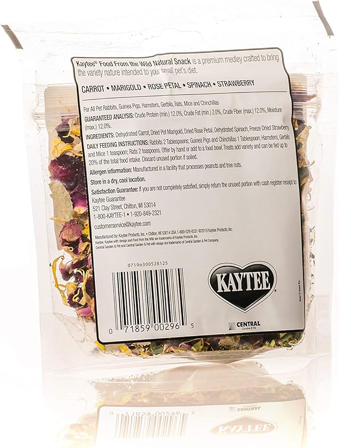 Kaytee Food from The Wild Natural Snack for Pet Rabbits, Guinea Pigs and Other Small Animals, 1 Ounce (Pack of 2)