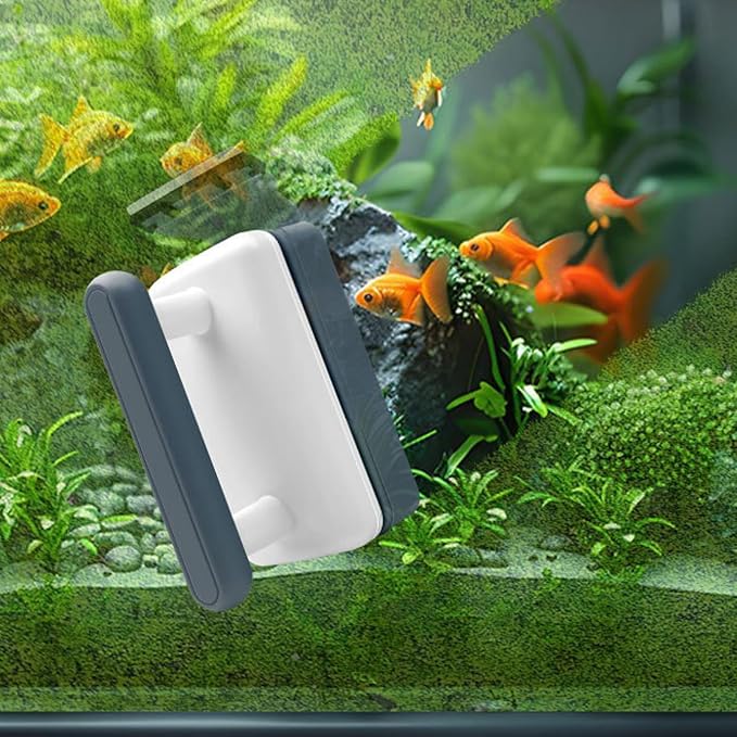 AOYEBO Aquarium Glass Cleaner Magnetic Algae Scraper Double-Sided Brush