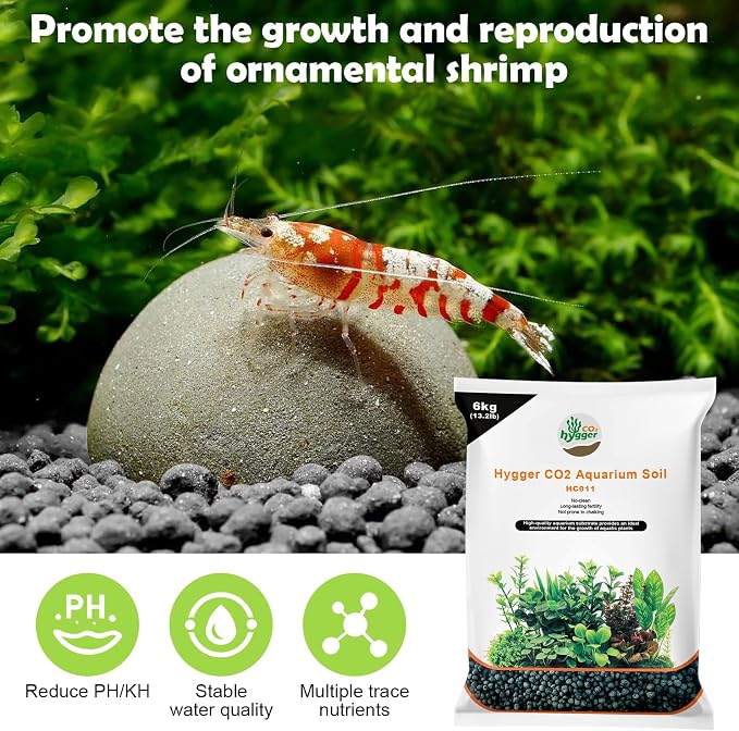 13.2Ib Shrimp Soil Water Grass Mud for Aquarium Fish Tank Aquascaping - Aquarium Substrate Soil for Shrimp Breeding and Plant Growth, No Washing Needed