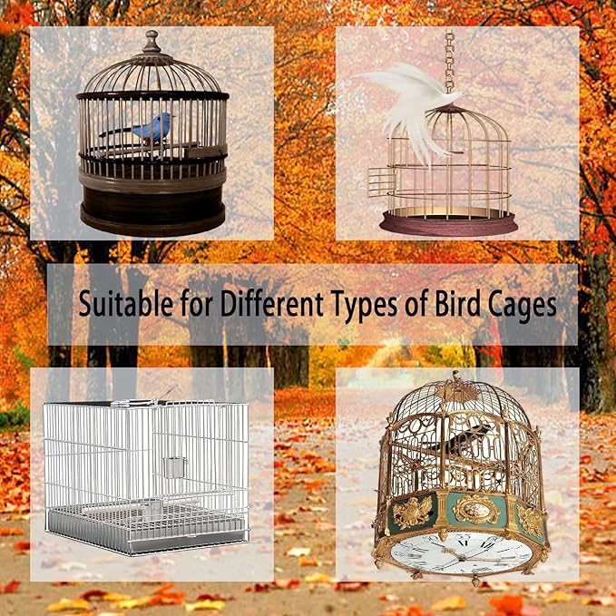 Hakeeta Bird Cage Skirt, Mesh Bird Seed Catcher, Birds Cage Airy Net Cover, Soft Nylon Ventilated Skirt Traps Cage Basket Seed Guard Parrot with Adjustable Drawstring.(Large Size-XL(White)