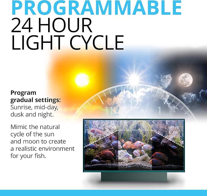 Fluval Aquasky 2.0 Bluetooth LED Aquarium Light – 35W, 48–60" | RGB + 6500K White LEDs | App-Controlled 24-Hour Cycle & Weather Effects | IP67 Waterproof | 120 Wide Coverage