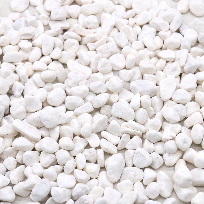 White Rocks for Plants & Planters, Decorative Pebbles, 0.5-1 Inch, 18 lb