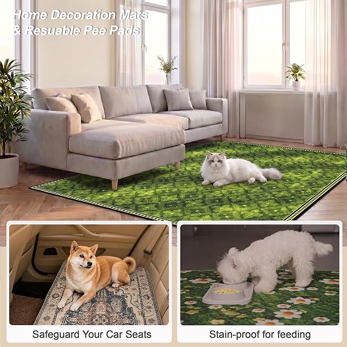 Washable Pee Pads for Dogs, Reusable Puppy Potty Training Pads, Ultra-Absorbent Thick Waterproof Leak-Proof Non-Slip Pads & Mat for Crate, Playpen, Floor, Whelping & Housebreaking , 2 Pack 18"x24"
