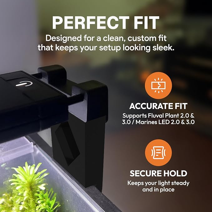 Aquarium Light Risers for Fluval Plant & Marine 3.0 & 2.0 LED | Heat-Resistant Polymer Stand | Toolless Easy Install (8-Inch)