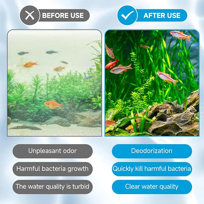 AQQA 16 Packs Aquarium Filter Cartridges with Activated Carbon | Remplacement Fish Tank Filters Cotton
