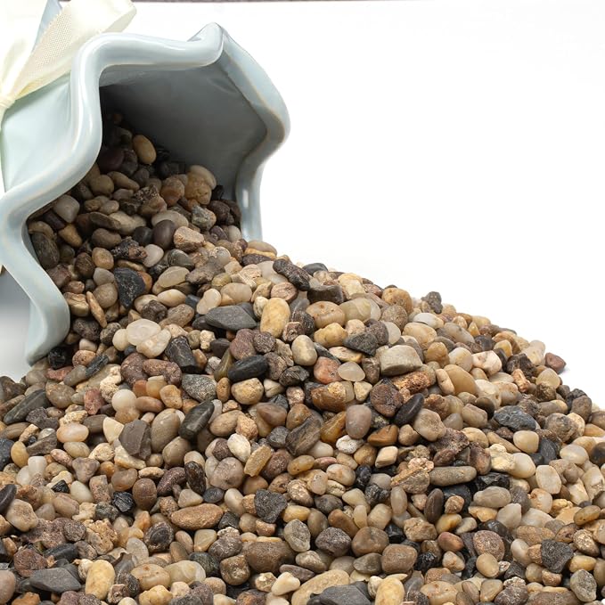 5lbs Aquarium Gravel, 1/5''(5mm) Pea Gravel-Natural River Pebbles | Water-Washed, Undyed and Uncoated, for Freshwater Tanks, Turtle Habitats, Planted Displays and Stream Layouts