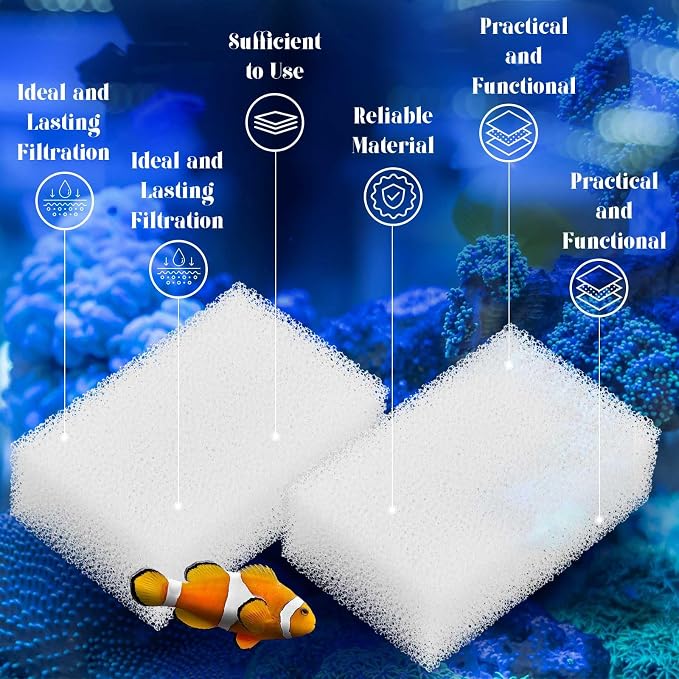Threlaco 12 Pcs Compatible with Aquaclear 70 Foam Filter Inserts, for Filtering Mechanical and Biological Media, Keeping the Water Tank Clean and Fresh