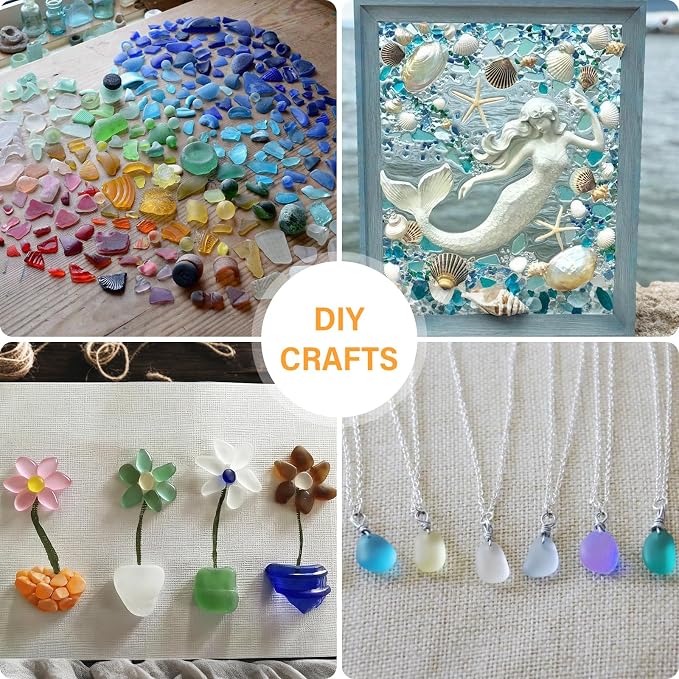 QEQEKAKA Sea Glass Stones for Crafts 0.5LB Lavender Pebbles Gemstones Bulk | Small Glass Stones for Beaching Wedding DIY Decor Aquarium Turtle Tank Vase Filler (187g/6.6oz)