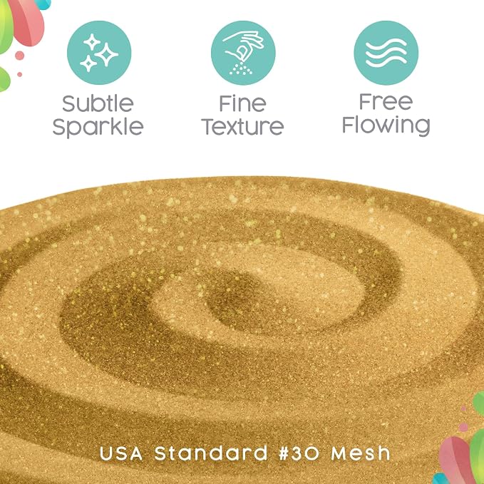 Sandsational Sparkle Gold Shimmer Unity Sand, 3 LB (48 oz), Metallic Colored Sand for Weddings, Vase Filler, Home Decor, Crafts, Terrariums, and More