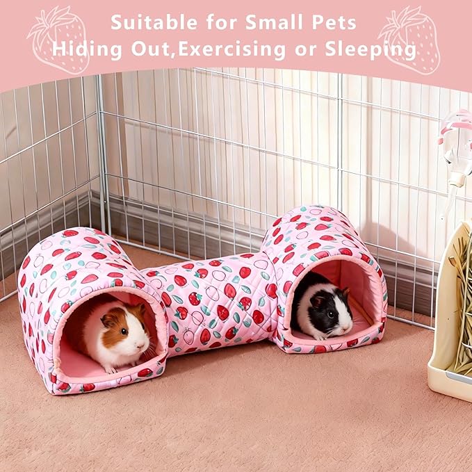 Guinea Pig Hideout Tunnel，Hamster Bed Small Animal Hideaway Tube House for Rat Mice Parrot Chinchilla Hedgehog Flying Squirrel Resting Sleeping Playing Washable Warm Bed Plush Nest Habitats