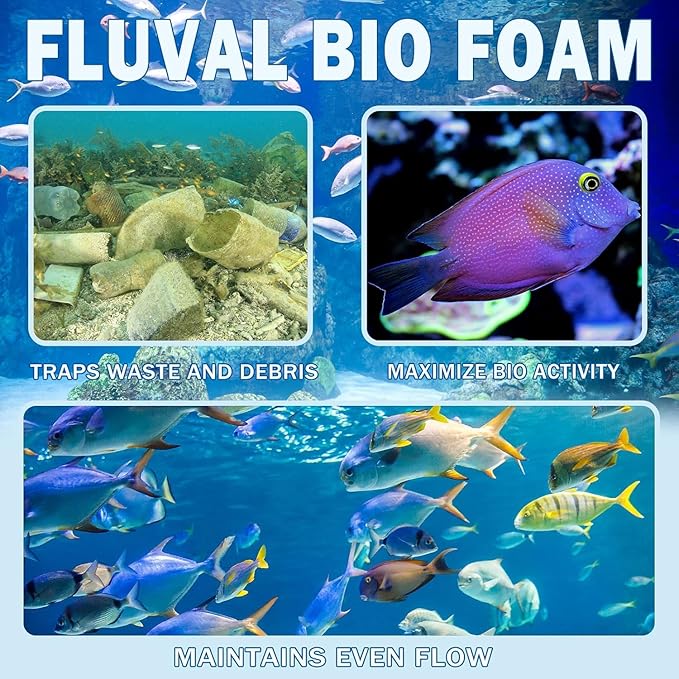 Fx4 Foam Filter Pads Replacement Compatible with Fluval FX5 / FX6 Canister Filter, Aquarium Bio Sponge Foam Filter Pads (6 Packs)