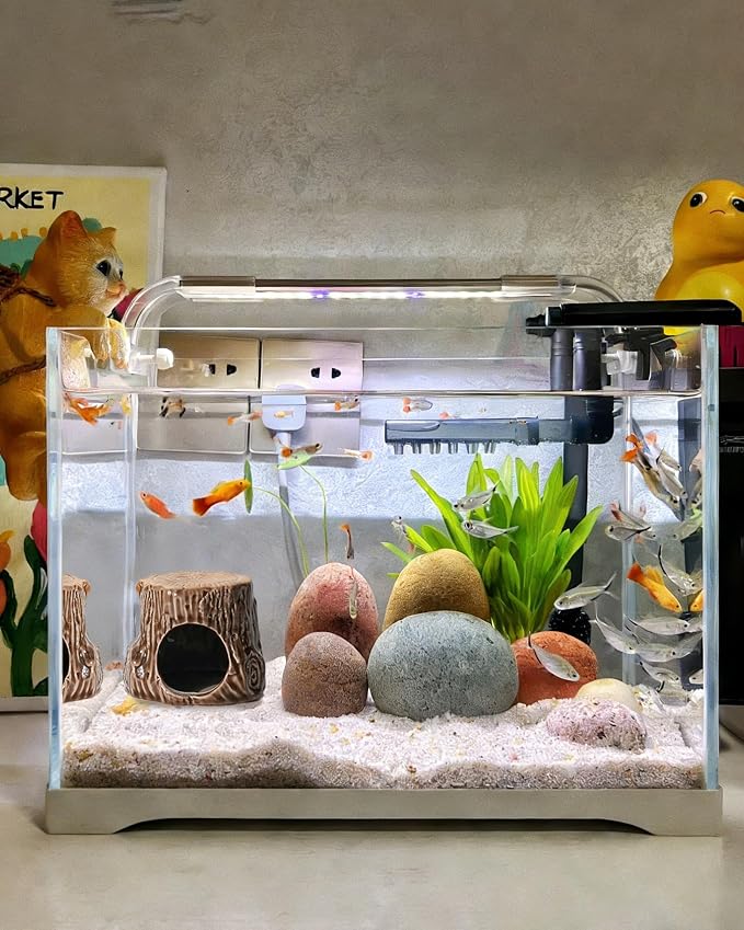 Ceramic Aquarium Decor Natural Tree Brown Betta Fish Tank Cave | Smooth-Surface Safe for Fish Hiding & Breeding, Easy-Clean, No Assembly, for Play & Rest,Fits 2.5-5 Gallon Fish Tanks