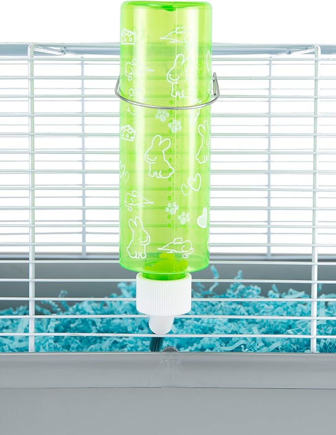 Lixit® Critter Bright Water Bottles for Hamsters, Rabbits, Chinchillas, Ferrets, Guinea Pigs and Other Small Animals - Made in USA (Blue (Pack of 1), 8 Ounce)
