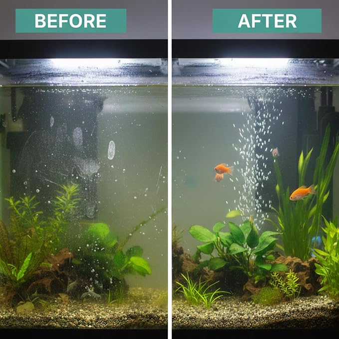 Aquarium Glass Cleaner & Water Spot Remover, 8 oz Kit | Streak-free, ammonia-free spray removes mineral deposits from aquarium glass, acrylic and plastic; includes microfiber cloth