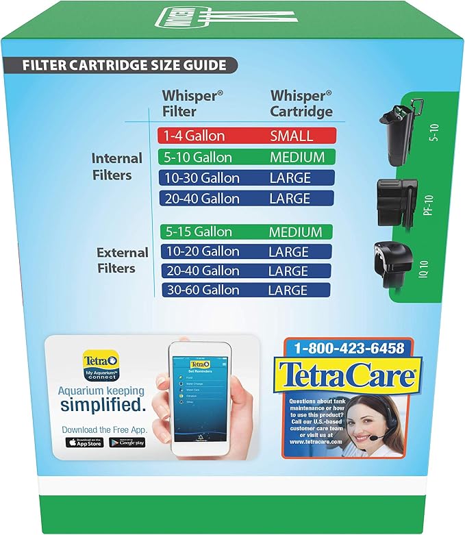 Tetra Whisper Bio-Bag Medium Filter Cartridges for Aquariums, Unassembled, Fits Tetra Whisper Fish Tank Filters 5-10 Gal, PF-10, IQ 10, 6 Count (Pack of 9)