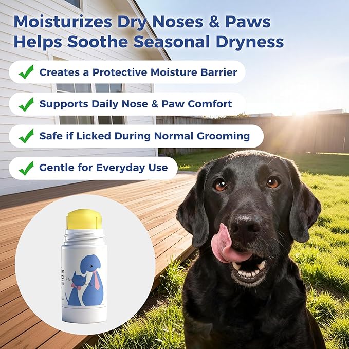 Paw and Nose Balm Stick for Dogs Snout Soother and Paw Moisturizer Protects from Dry Cracked Paws Hot Pavement Snow and Salt 0.53oz (15g)