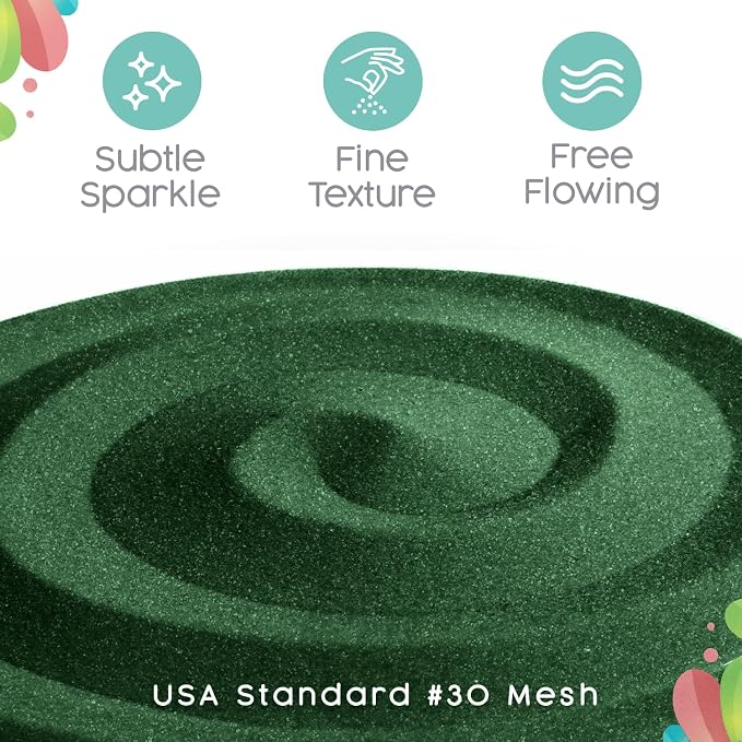 Hunter Green (Holly) Unity Sand, 1 LB (16 oz), Dark Green Colored Sand for Weddings, Vase Filler, Home Decor, Crafts, Terrariums, and More