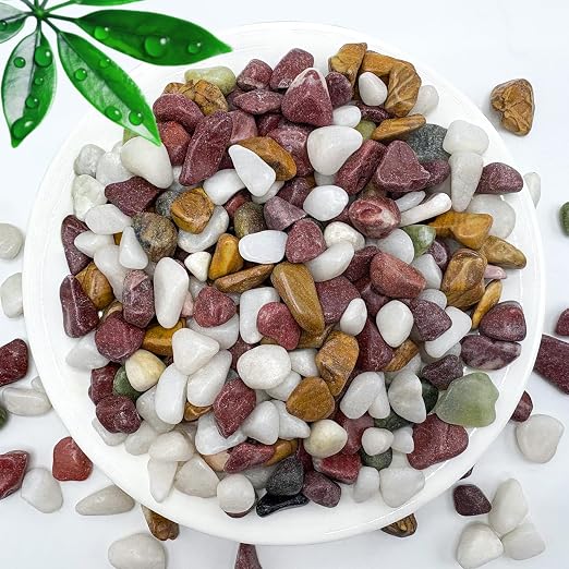 SIDONG 10 LB Natural Gravel Pebbles, 2/5 Inch Small Pea Gravel Stones, Decorative River Rocks for Succulents, Aquariums, Vases, Indoor Plants, Garden Landscaping, DIY