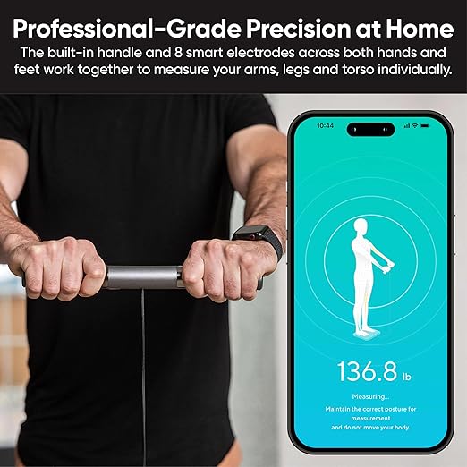 Wyze Smart Scale Ultra BodyScan with Handle – Wi-Fi & Bluetooth Body Composition Scale for Weight, BMI, Body Fat, Muscle Mass, and Segmental Measurement, 400 lbs, Black