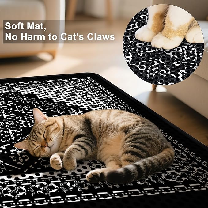 Cat Litter Mat 24"x29.5" Double Layer Waterproof Litter Box Mat Washable Litter Trapping Mat