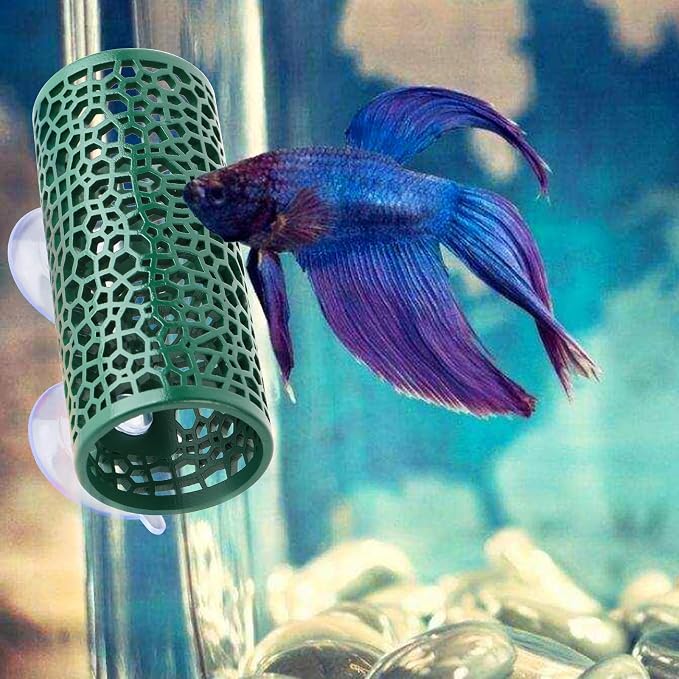Abizoo Betta Fish Tunnel & Reptile Hide, Hollow Aquarium Decor Toy | Hideout for Small Fish and Reptiles, Stress Relief Enrichment, Multiple Colors, Easy to Clean