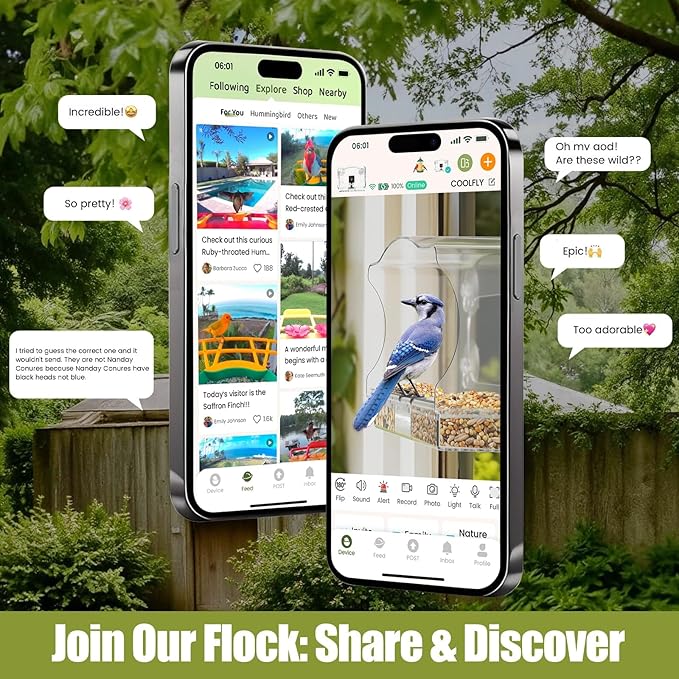 Waterproof Smart Bird Feeder Camera with AI ID, 2K HD Glare-Free Video. All-Weather Outdoor Window Mount. Unique Gifts for Elderly Parents, Kids, Birding Lovers & Gardeners