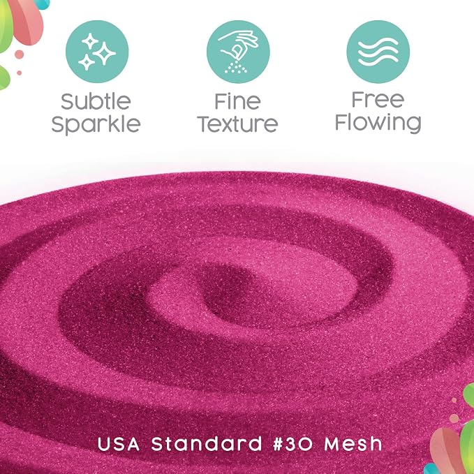 Sandsational Sparkle Begonia Unity Sand, 1 LB (16 oz), Colored for Weddings, Vase Filler, Home Décor, Craft, Aquarium, and More